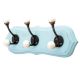 Turquoise Black Double Loop Ceramic Iron Wooden Hooks
